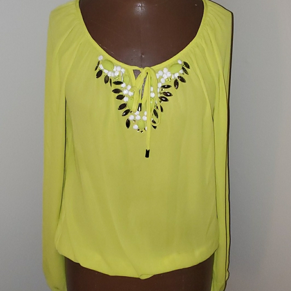 XoXo Sheer Beaded Blouse